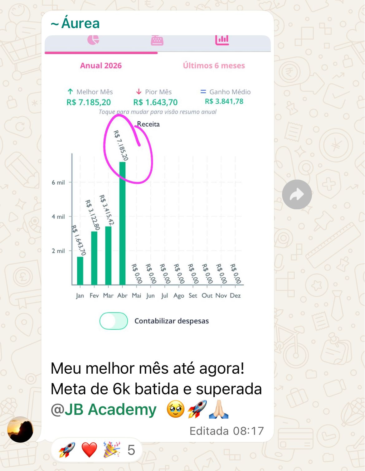 Depoimento de aluna 5