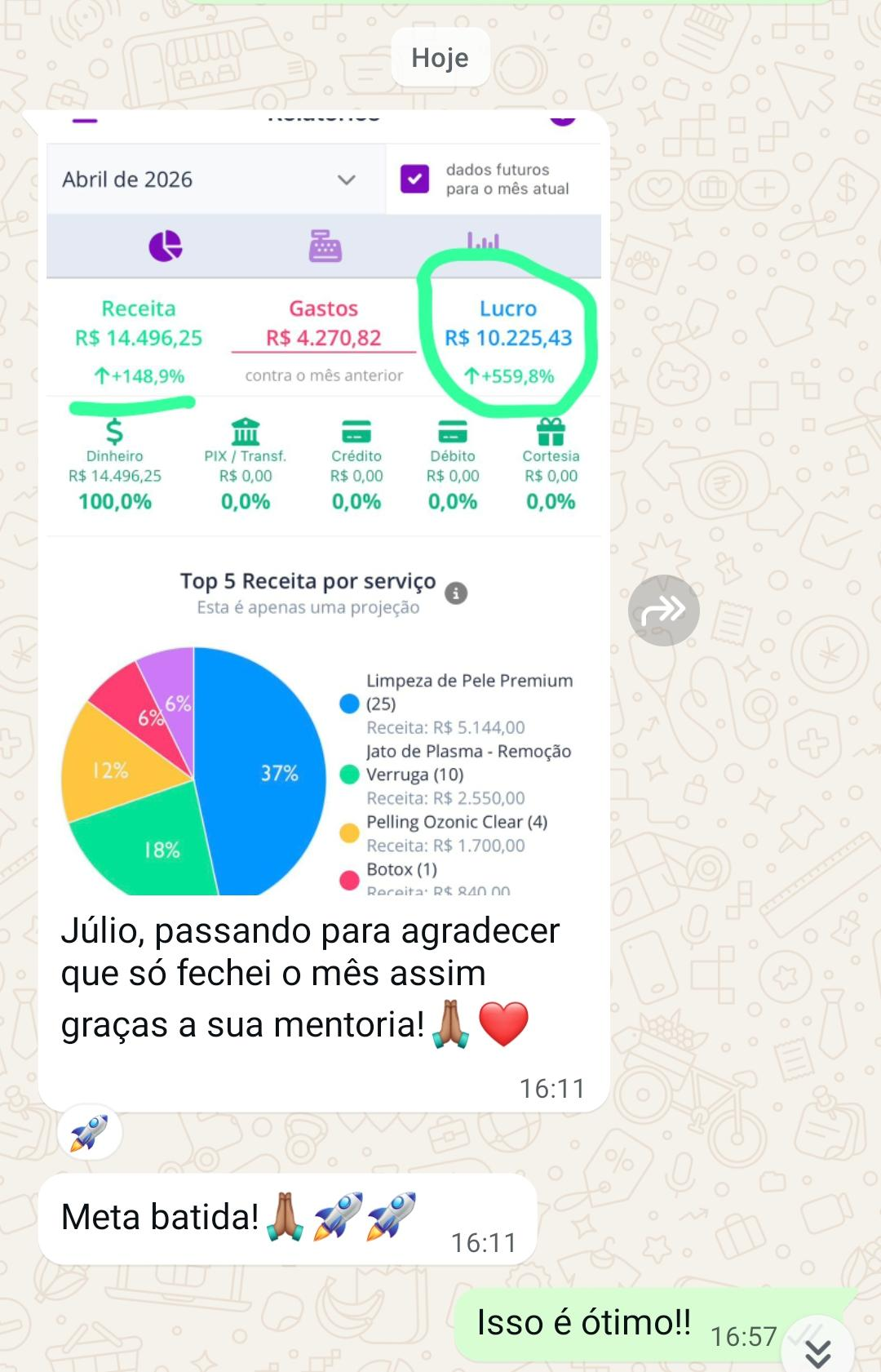 Depoimento de aluna 1